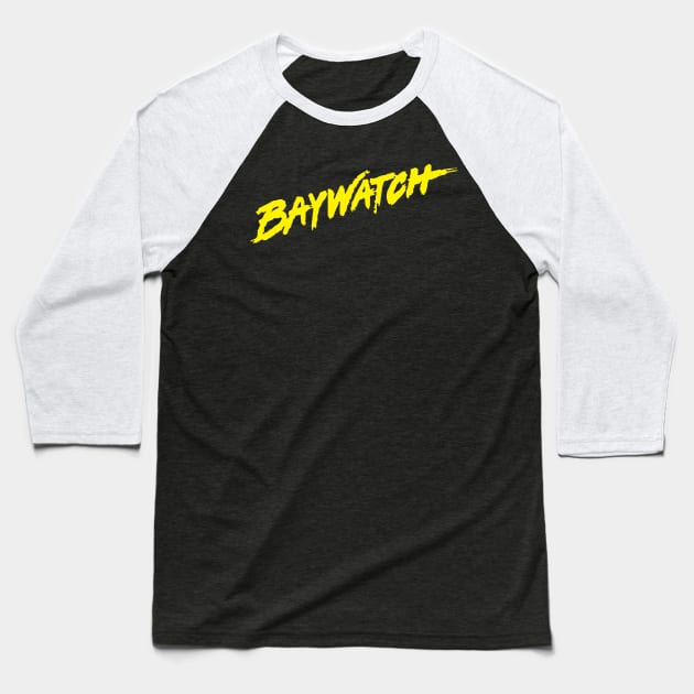 Baywatch (Yellow) Baseball T-Shirt by HeyBeardMon